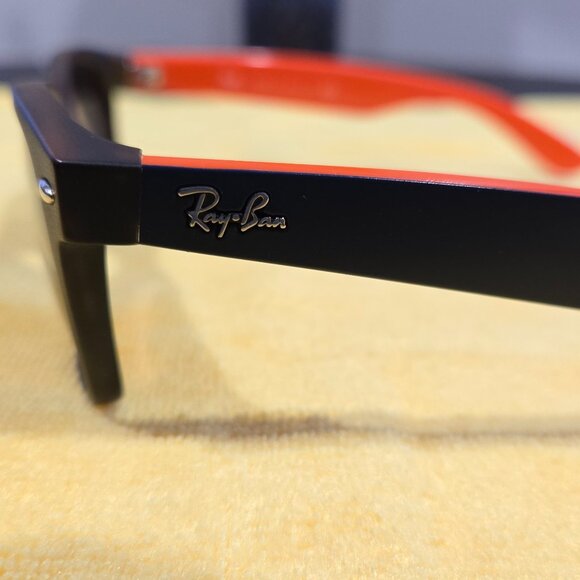 Ray Ban New Wayfarer Sunglasses - RB 2132 6180/R5 - Orange/Blue/Tortoise Shell - Picture 6 of 13
